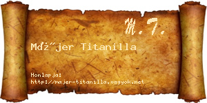 Májer Titanilla névjegykártya